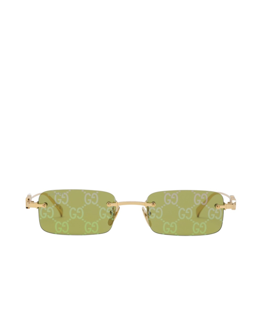 Gucci Rectangular Frame Sunglasses In Green