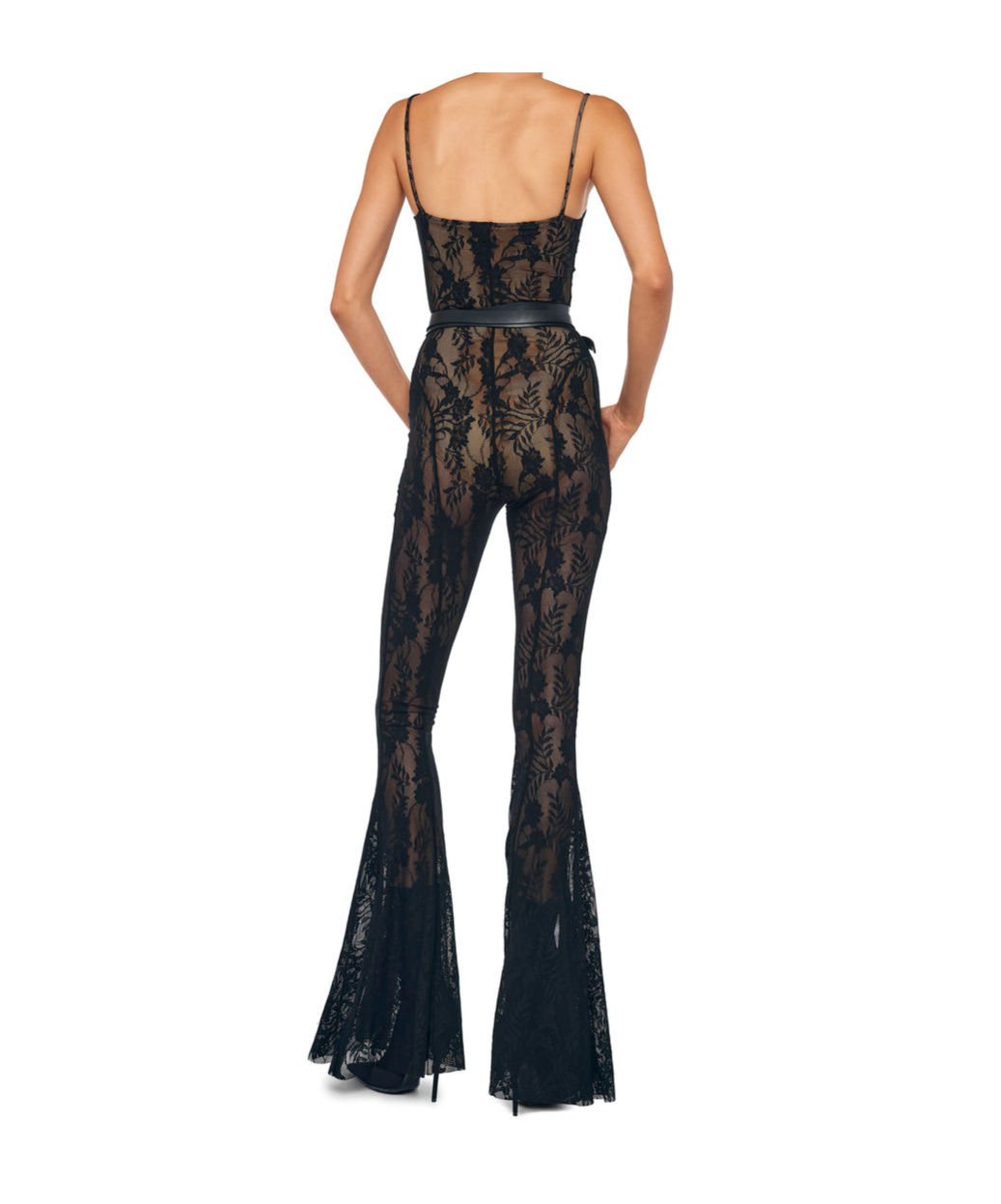 Shop Norma Kamali Underwire Fishtail Jumpsuit W/ Bodysuit In Black