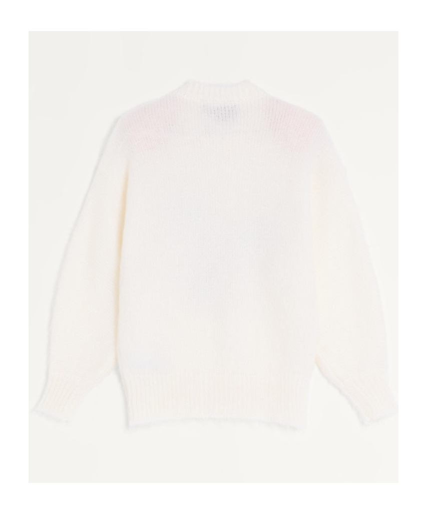 Valentino Embroidered Mohair Wool Jumper Woman White S In White