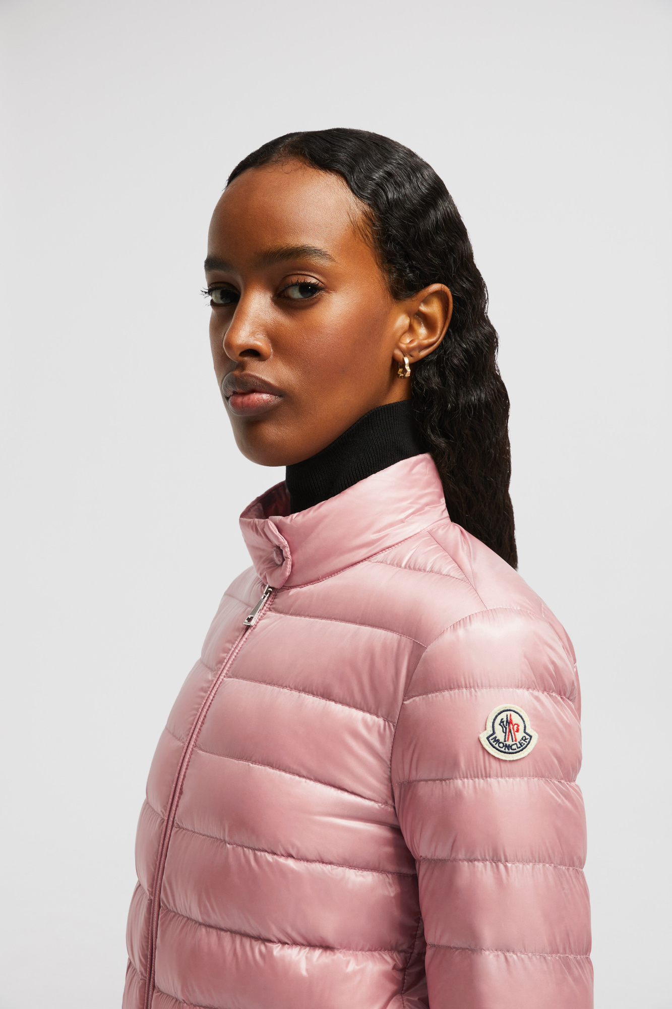 Moncler Lans Short Down Jacket In Pink