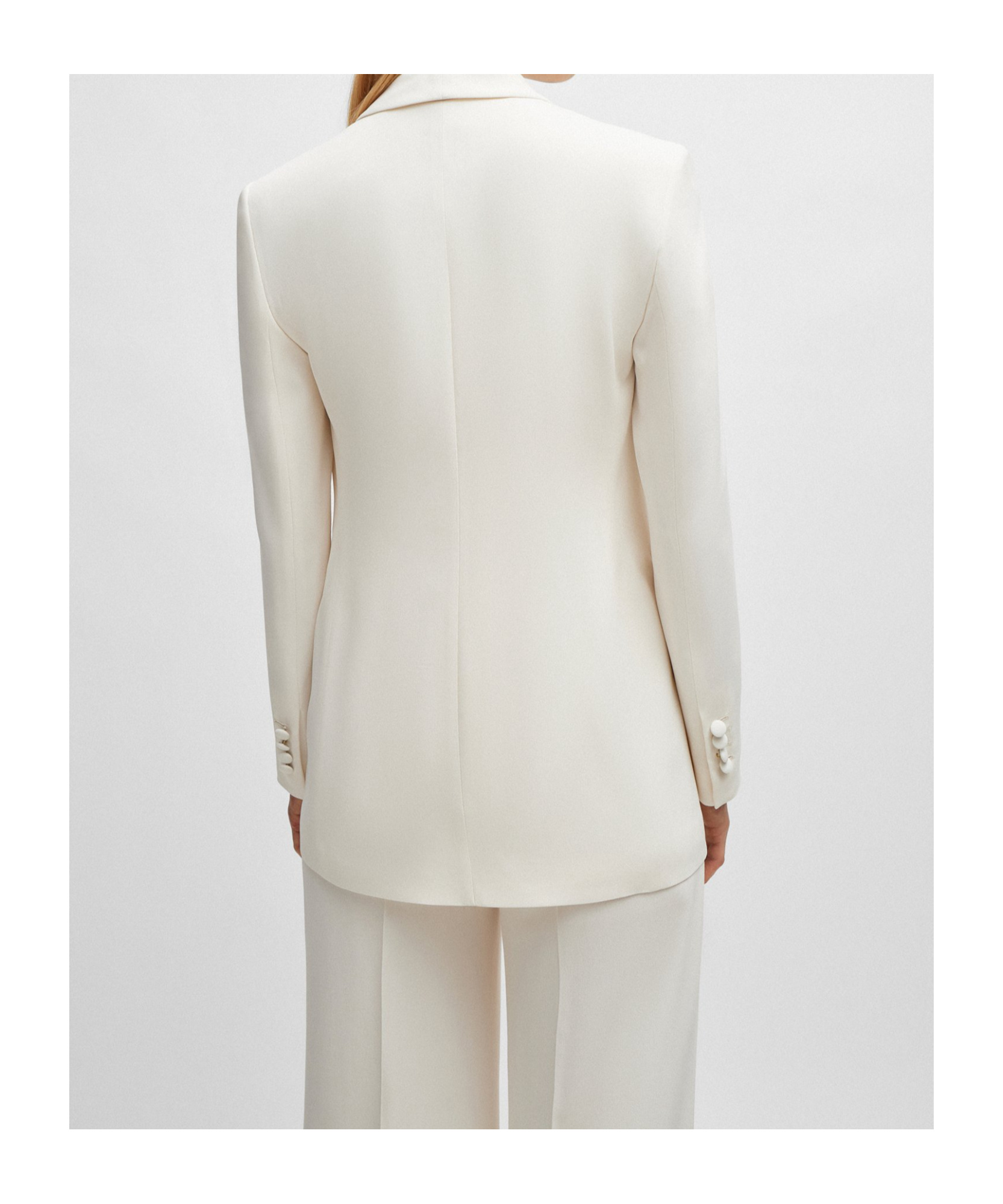 Hugo Boss Regular-fit Jacket With Edge-to-edge Front In White