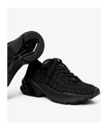 Tory Burch Knitted Sneakers In Black