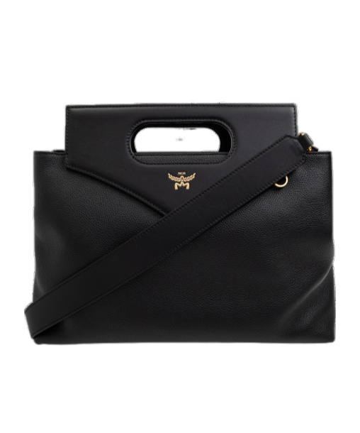 Mcm Logo Details Shoulder Bag In Black