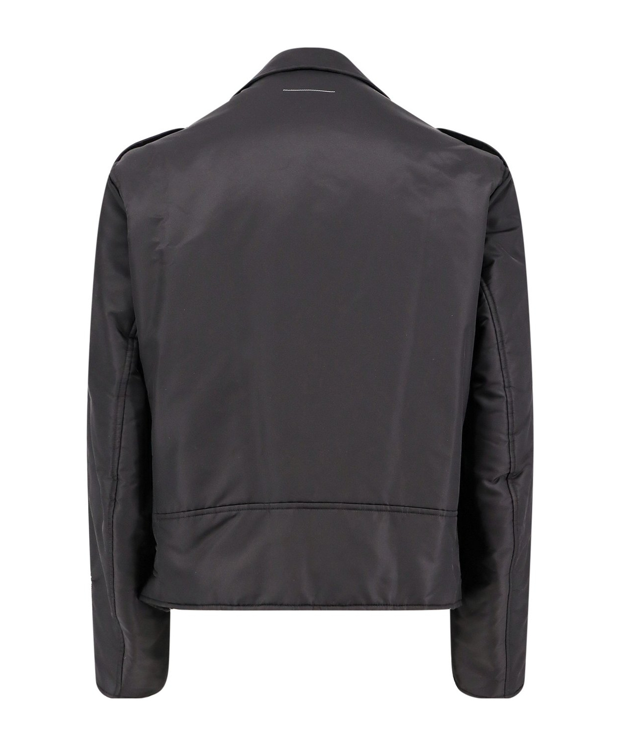 Mm6 Maison Margiela Mm6 By Maison Margiela Nylon Biker Jacket With Adjustable Belt And Multiple Pockets In Black