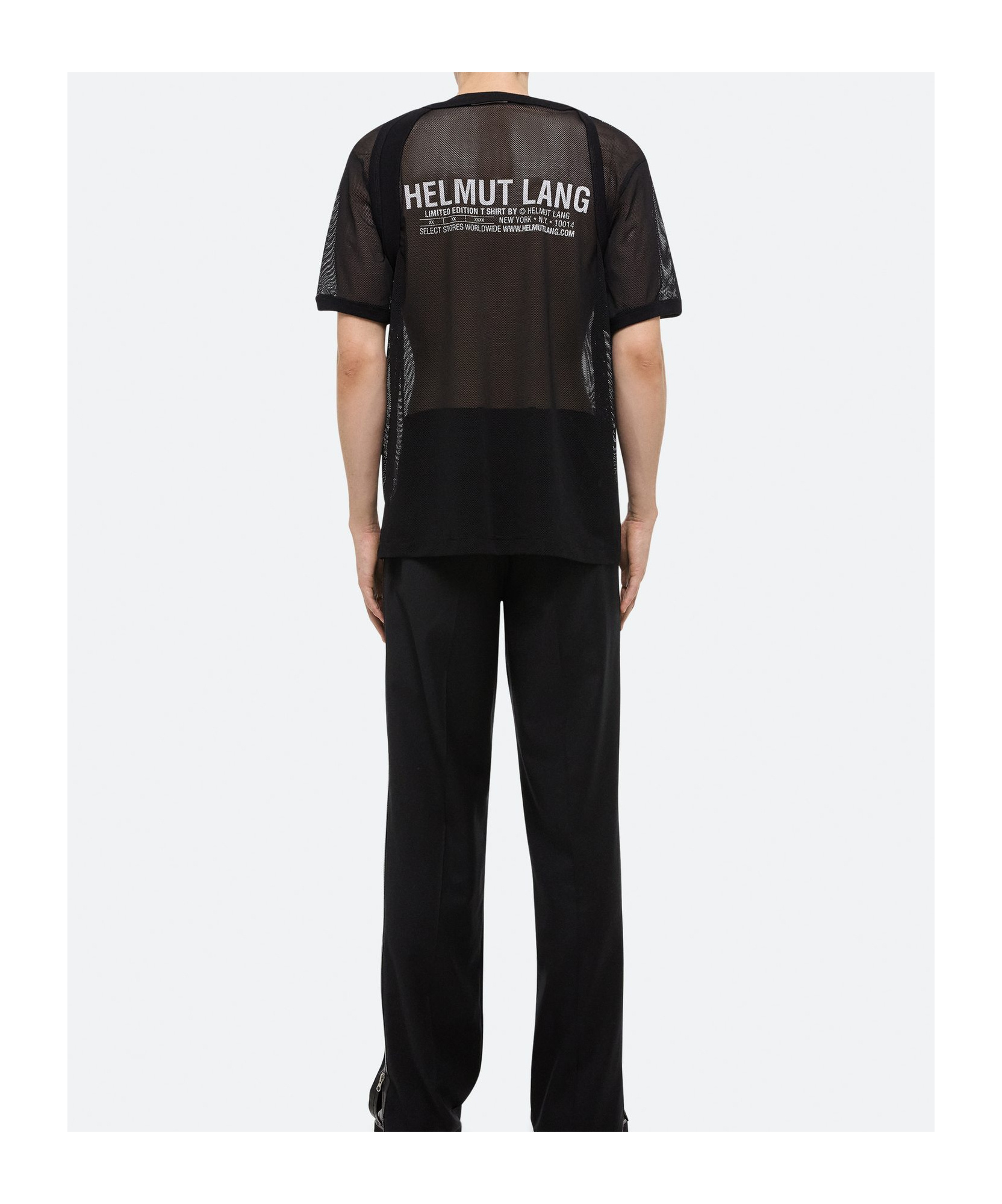 Shop Helmut Lang Mesh Logo Tee In Black