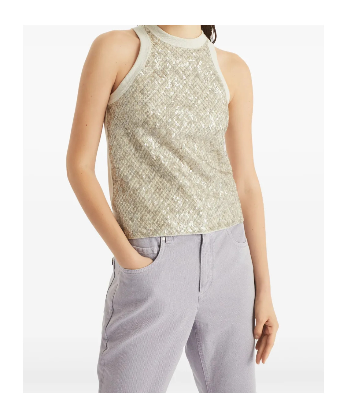 Brunello Cucinelli Round-neck Vest In Nude