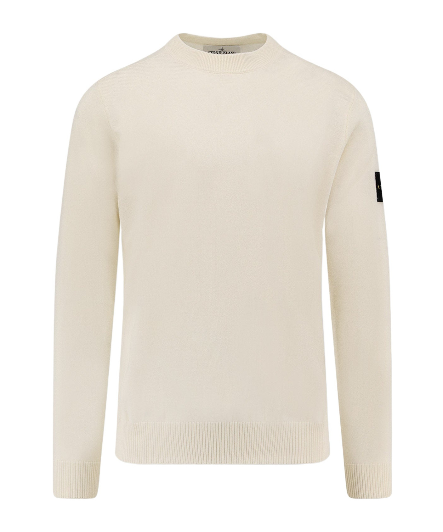 Stone Island 5100071 Patch-pocket Wool Sweater In White