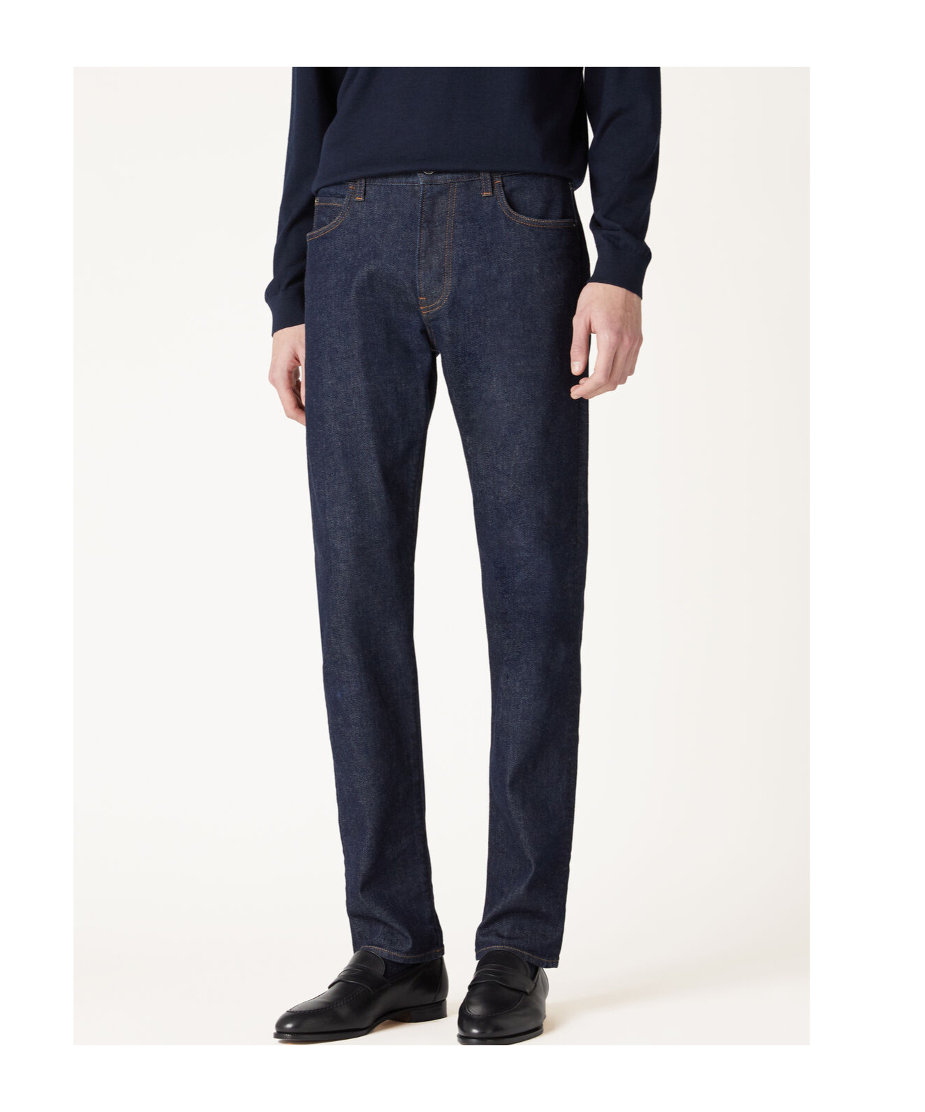 Loro Piana Belt-loop Jeans In Deep Lagoon Color