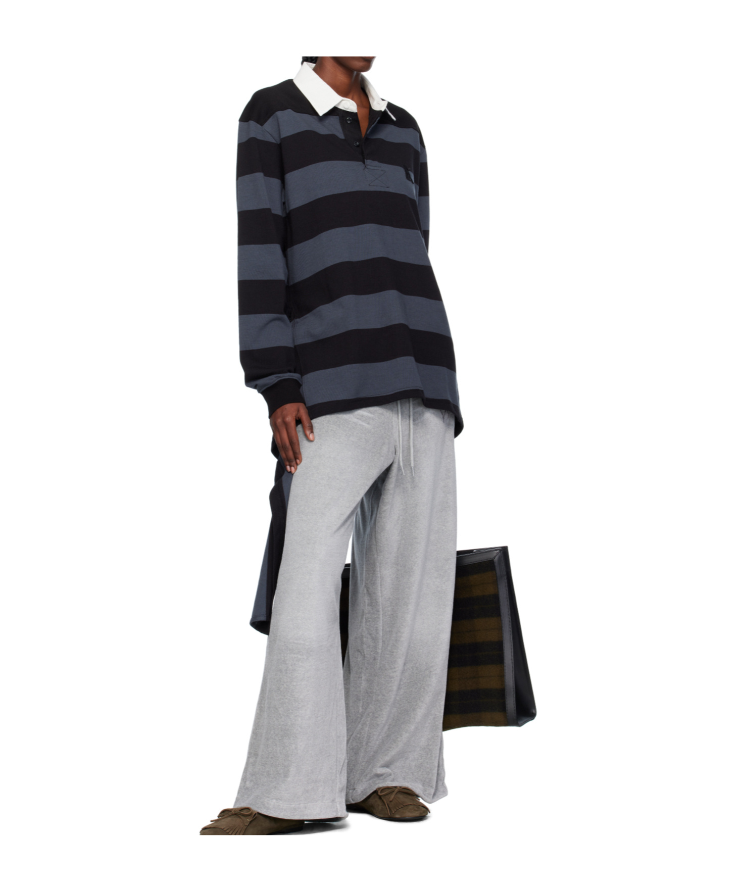 Open Yy Striped Rugby Polo Shirt In Multi
