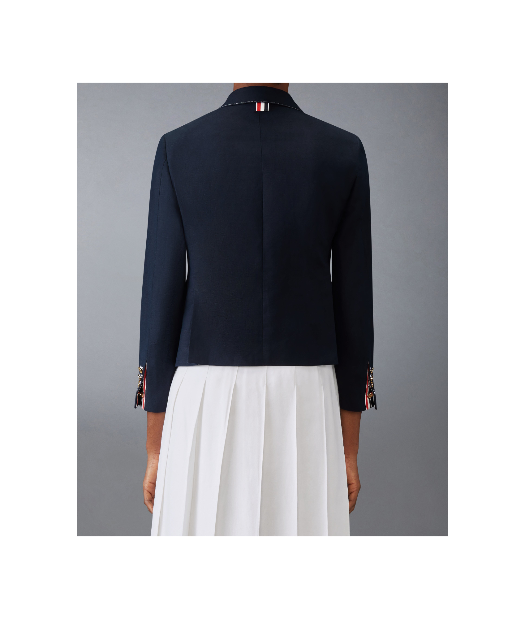 Thom Browne Linen Cotton High Break Sport Coat In Navy Blue