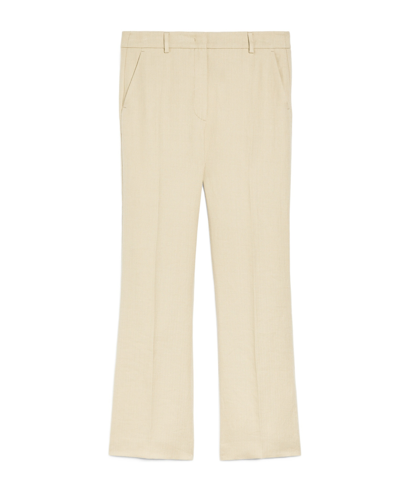 Weekend Max Mara Cotton And Linen Twill Pants In Nude