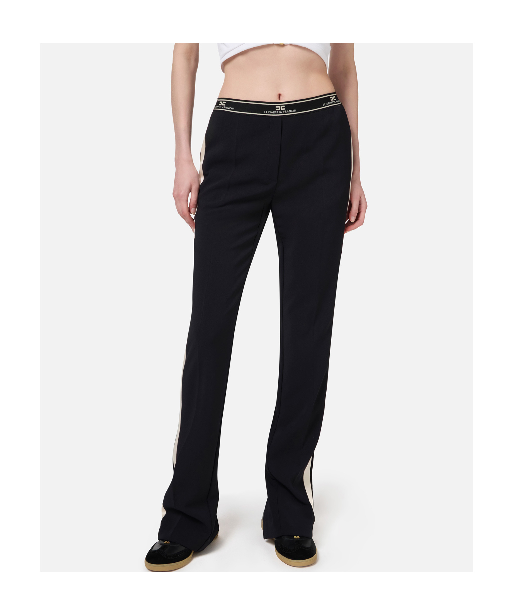 Elisabetta Franchi Straight Casual Pants In Black