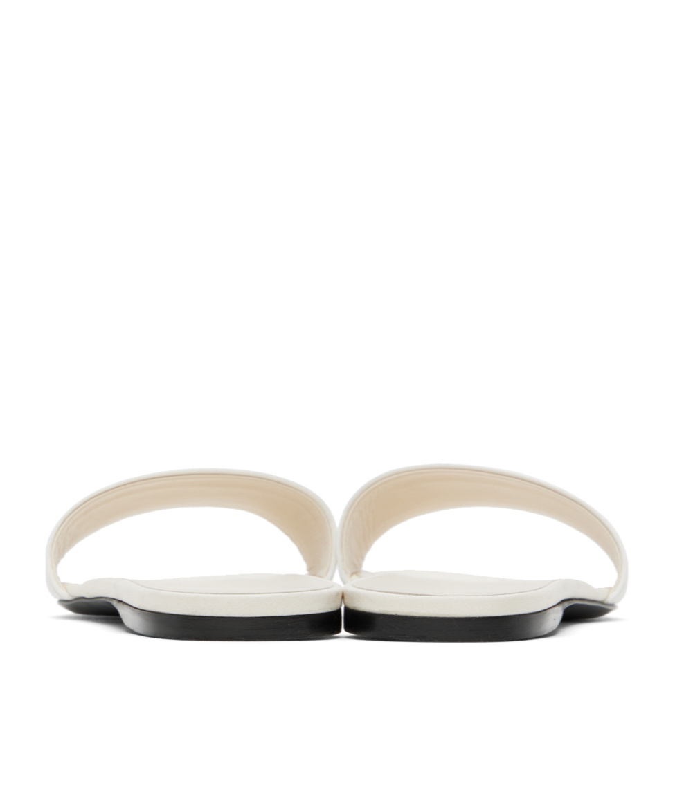 The Row Off-white Combo Slide Sandals In White