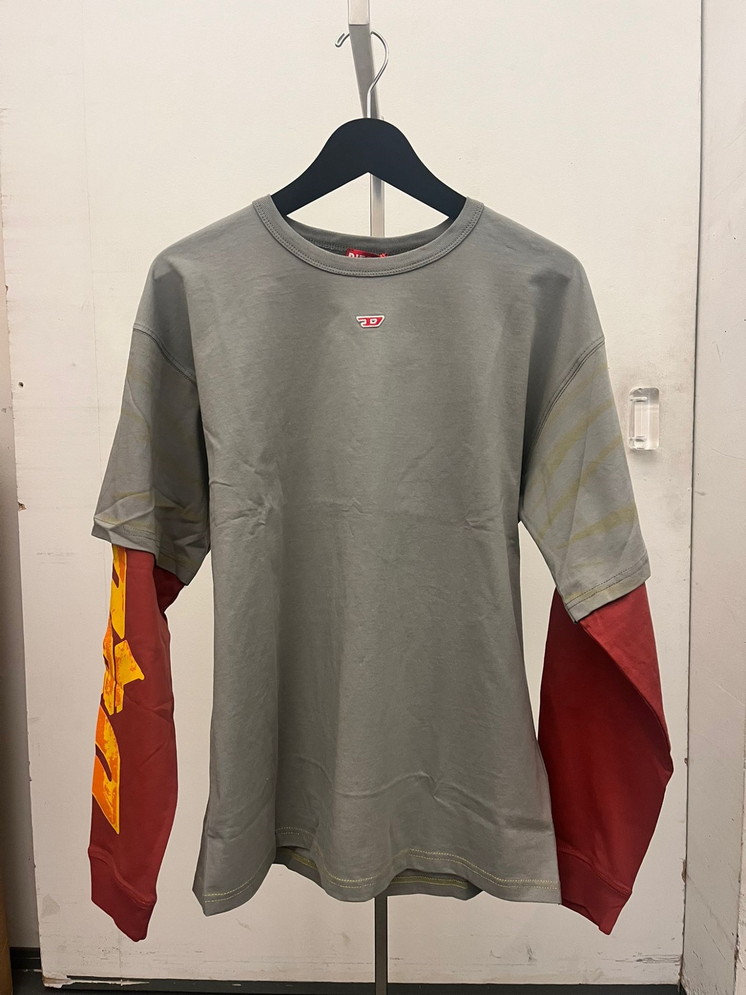 Diesel Long-sleeved T-shirt In Gray