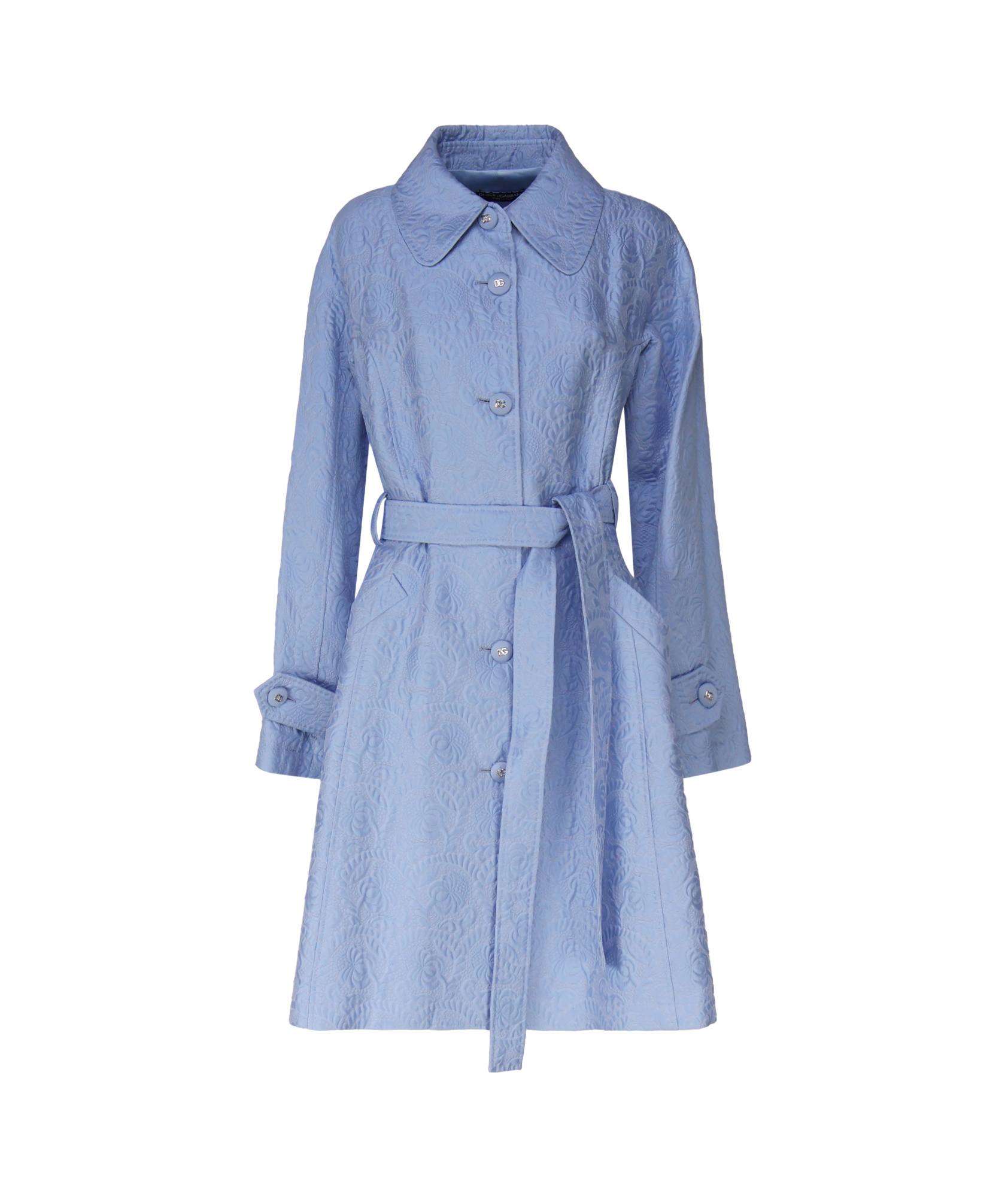 Dolce & Gabbana La Bella Vita Coat In Cotton Blend In Blue