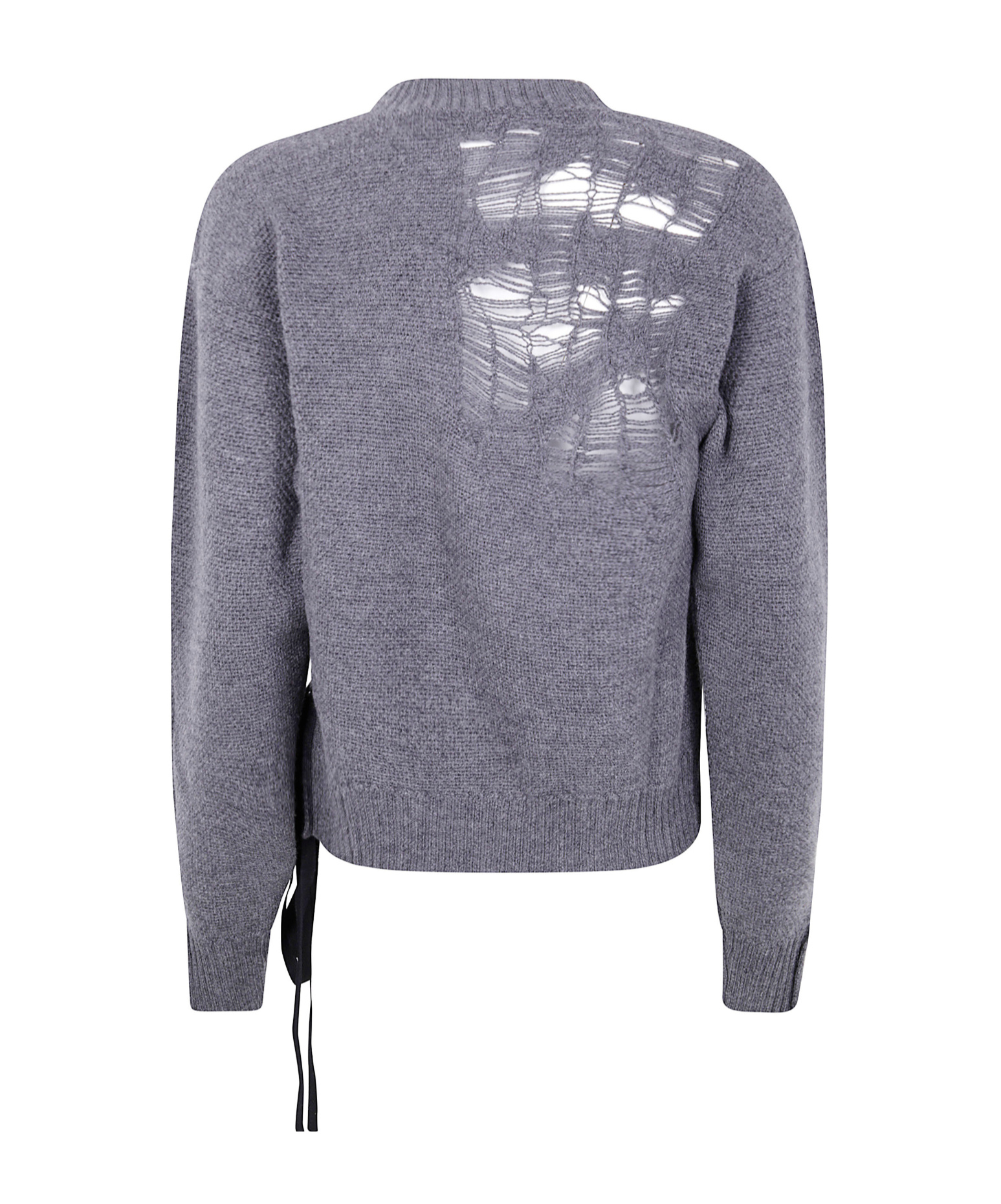 Ann Demeulemeester Gabriela Destroyed Seed Stitch Sweater In Gray