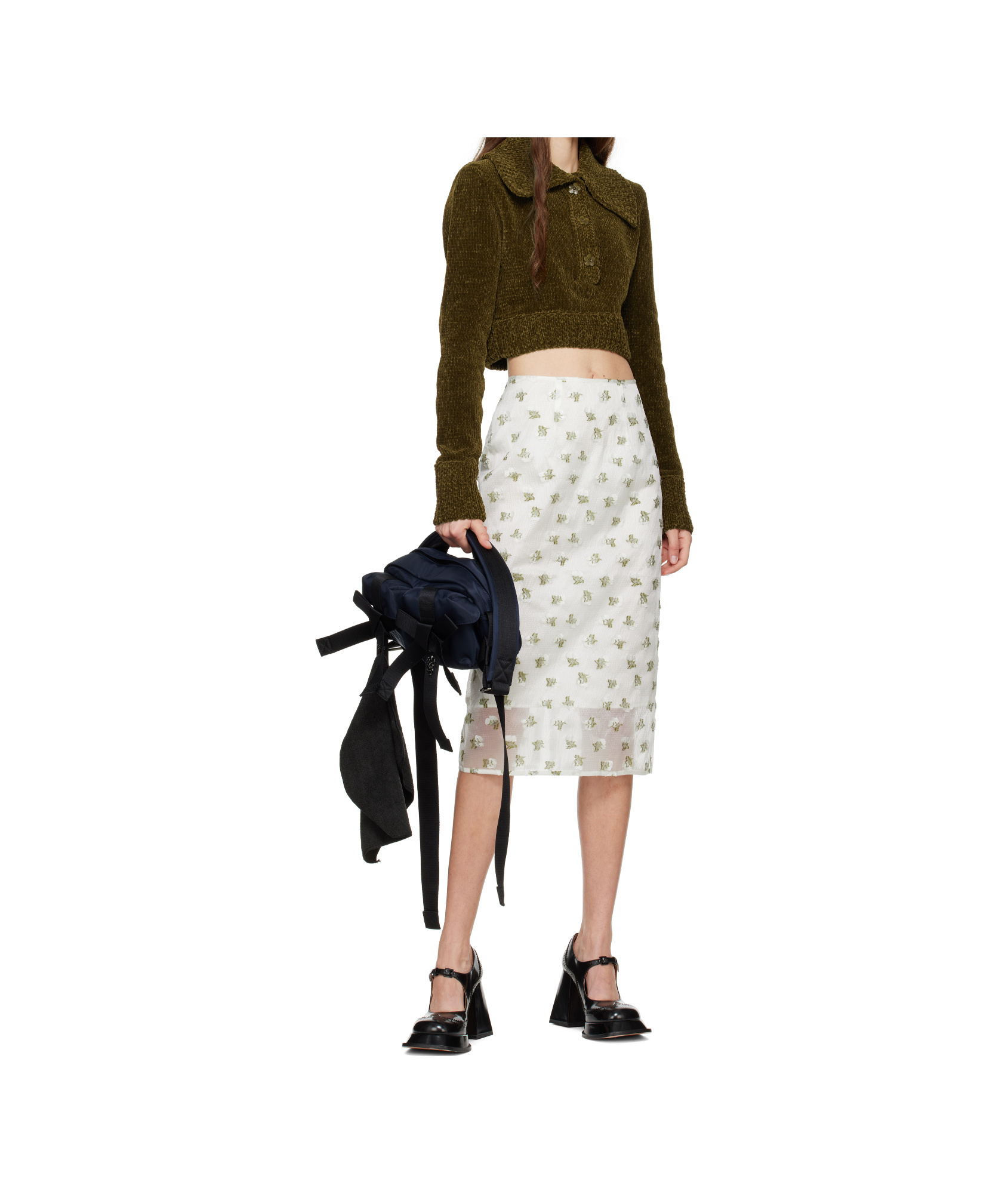 Cecilie Bahnsen Calla Sweater In Olive Green