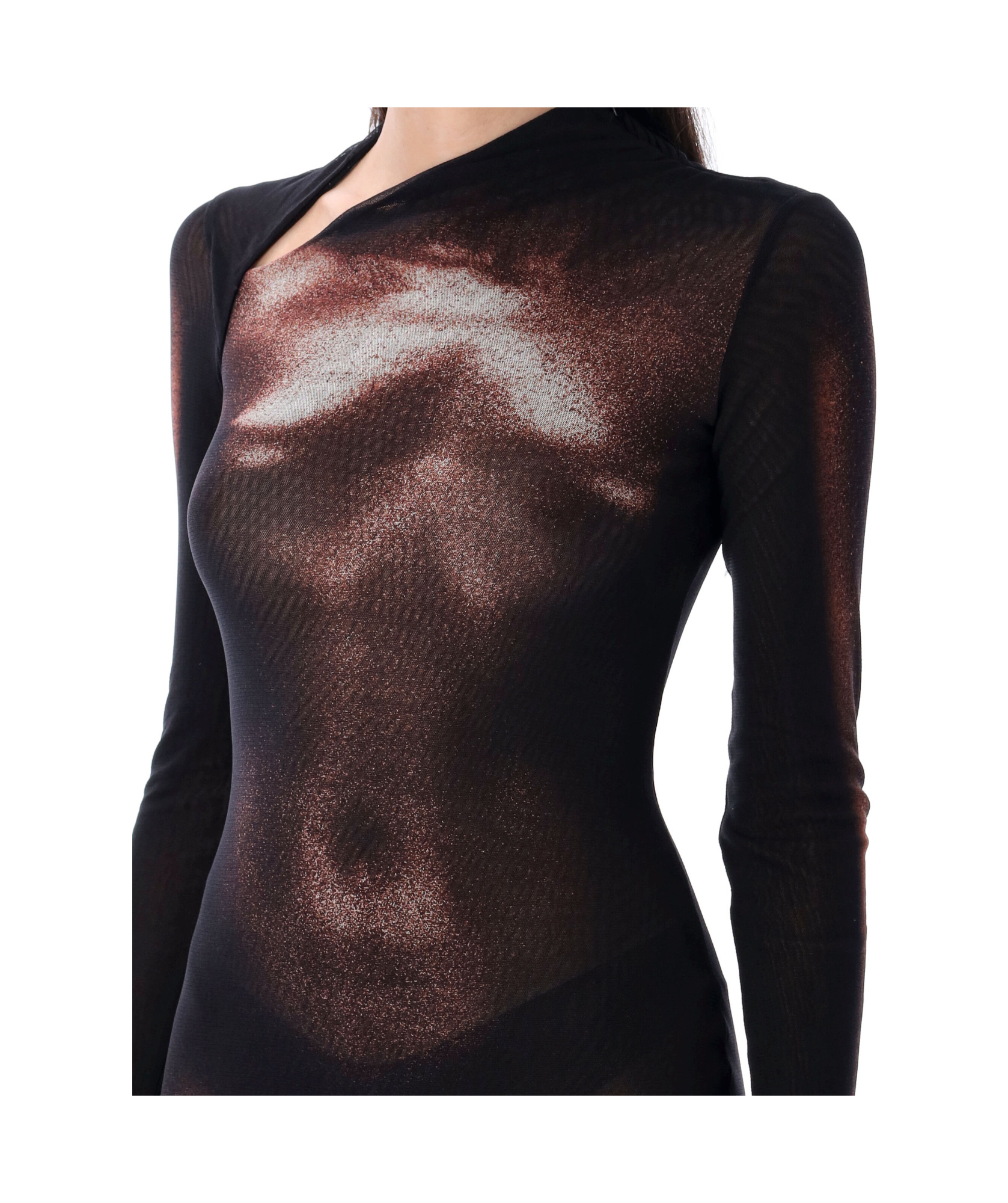 Jean Paul Gaultier Womens Black Brown Printed Long-sleeves Woven Jumpsuit Xs In Black