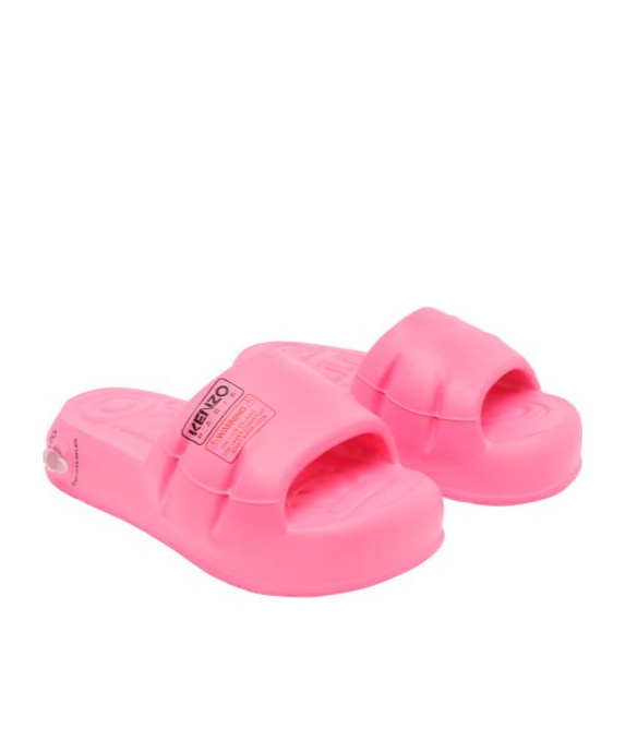 Kenzo Rubber Open Toe Slide Mules In Pink