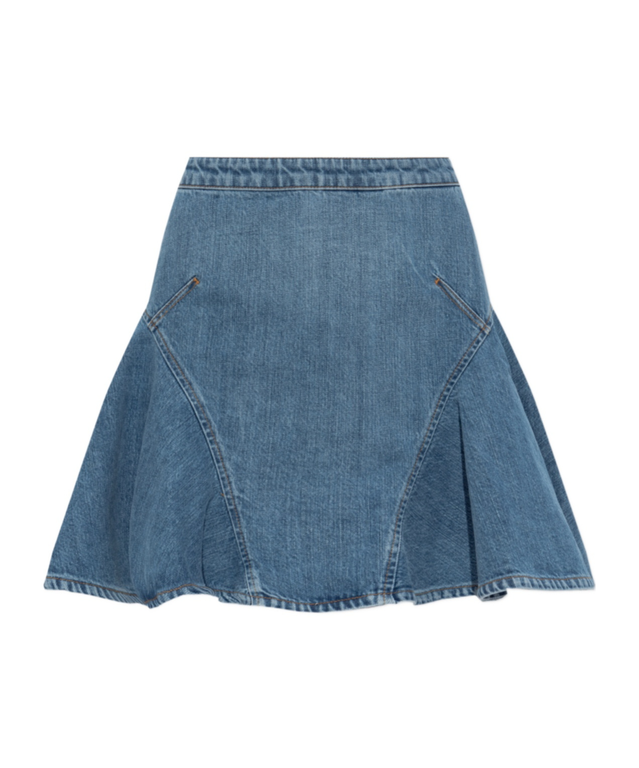 Givenchy Denim Flared Short A-line Skirt In Blue