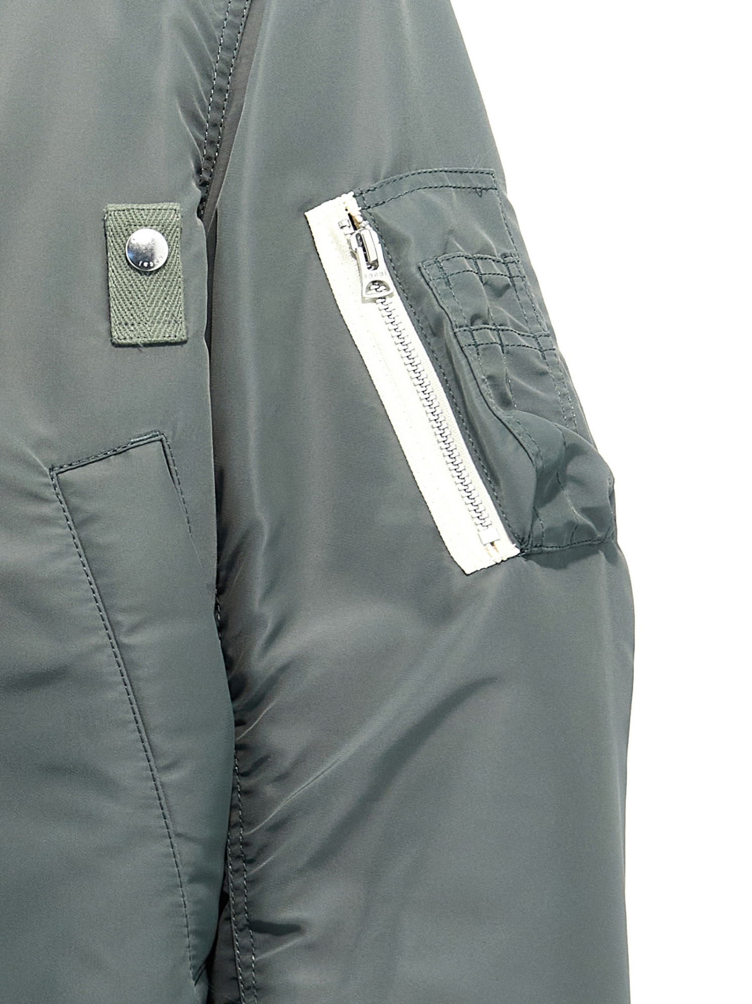 Sacai Layered Hybrid Bomber Jacket In Gray