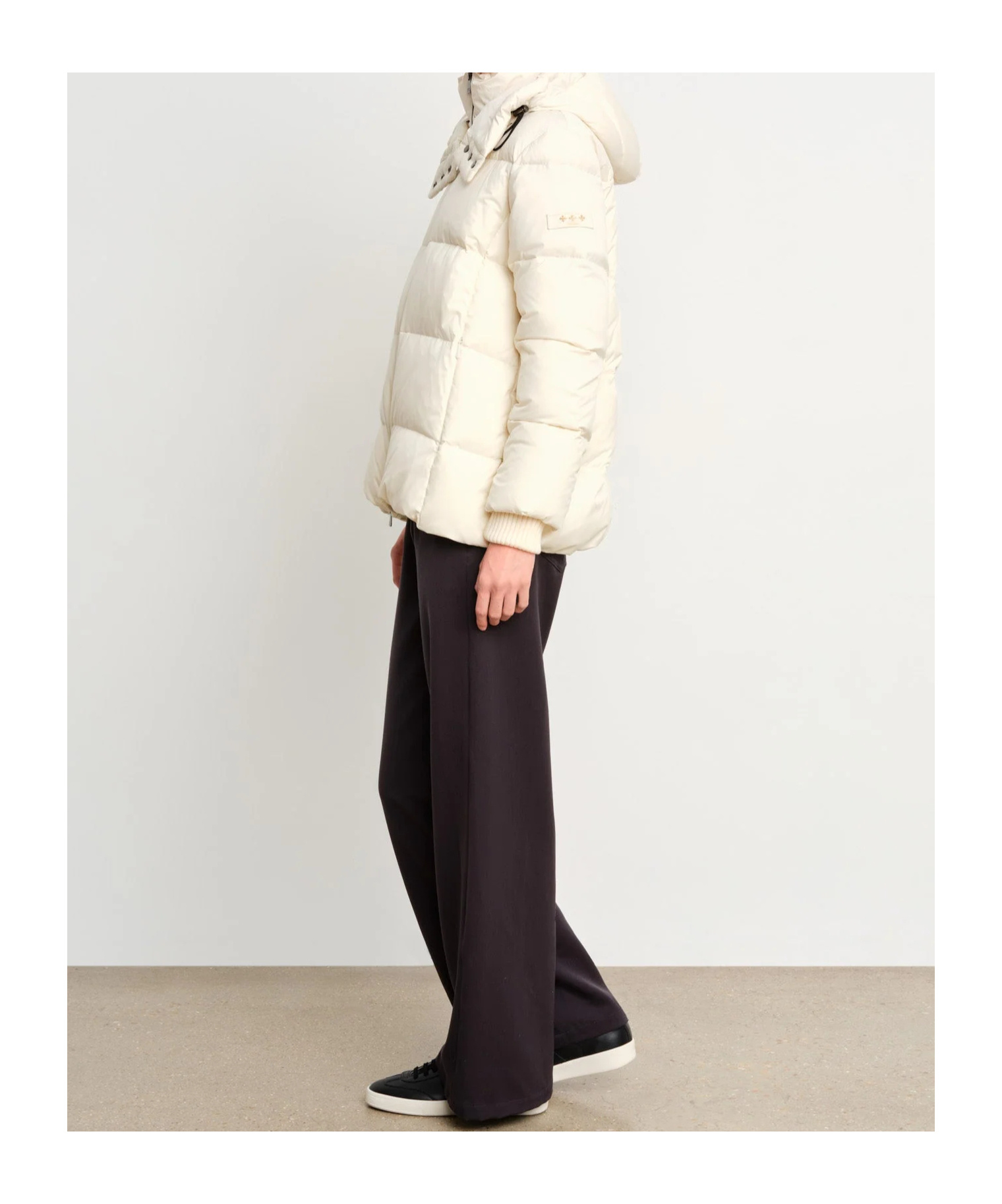 Tatras Cozy Quilted Hooded Coat Drawstring In White