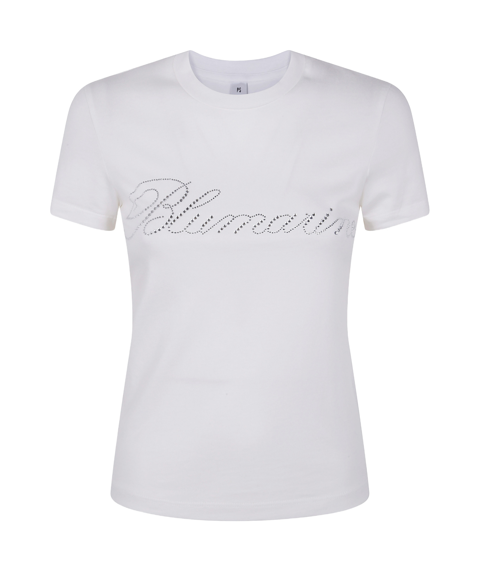 Blumarine T-shirt With Studs And Rhinestone Embroidery In White