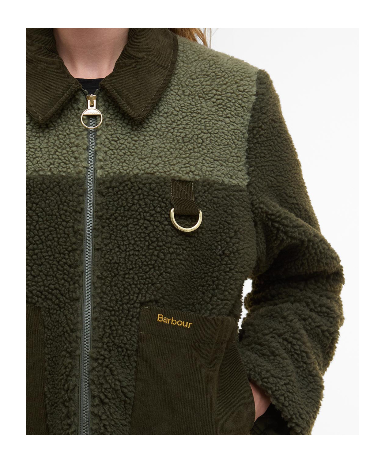 Barbour Teddy-pocket Jacket In Green