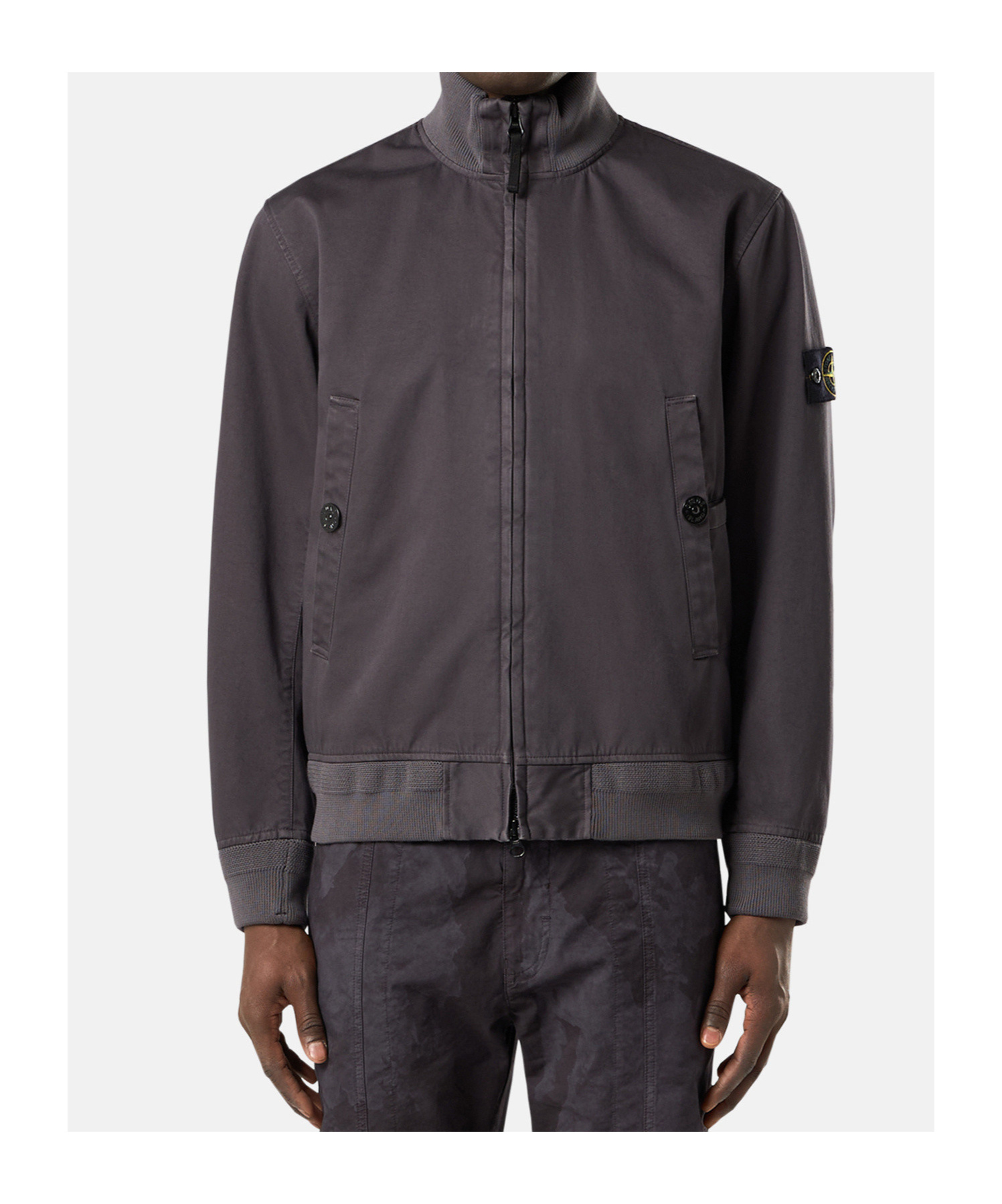 Stone Island Compass-badge Bomber Jacket In Charcoal-grey