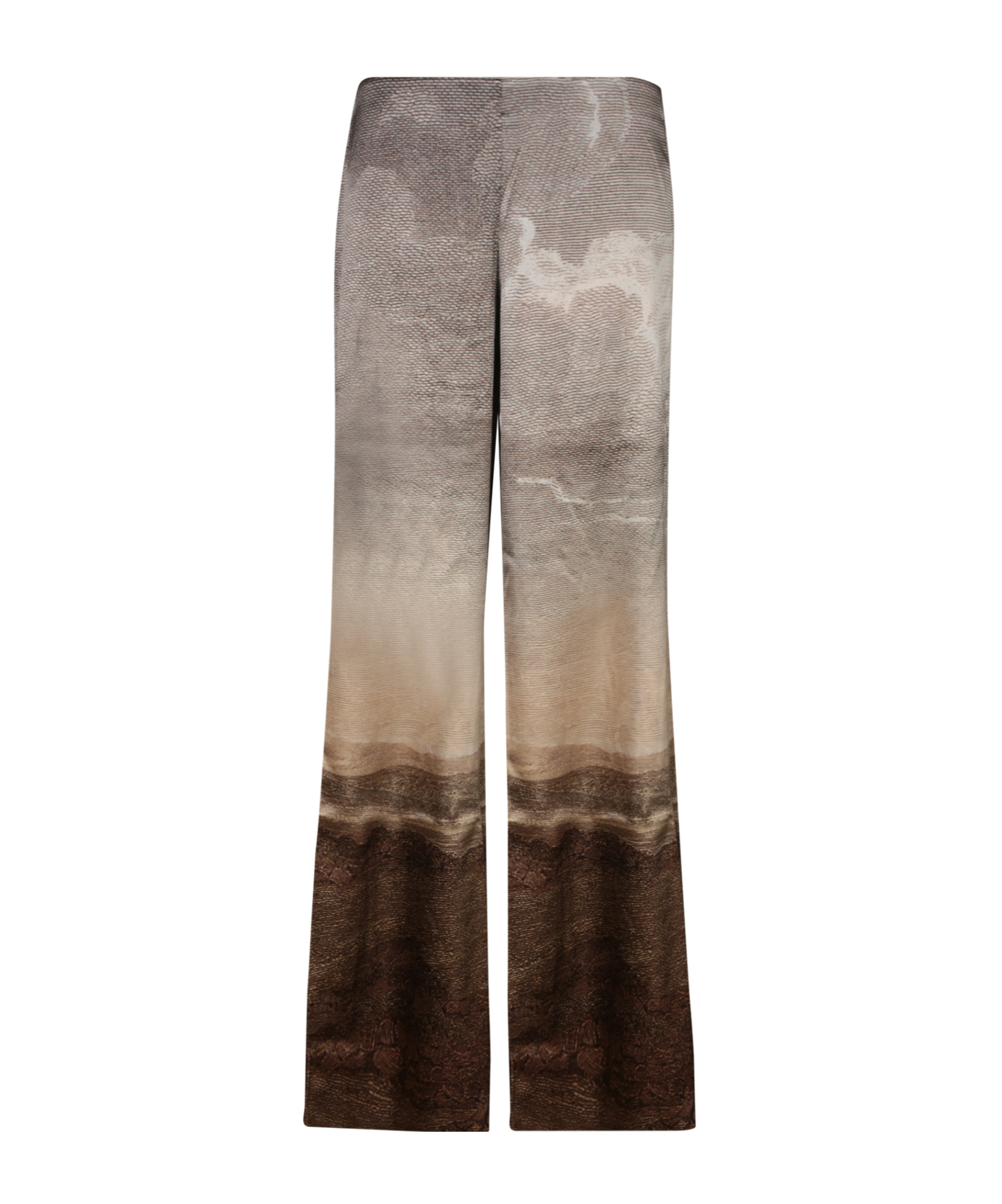 Pierre-louis Mascia Landscape-print Wide-leg Trousers In Brown