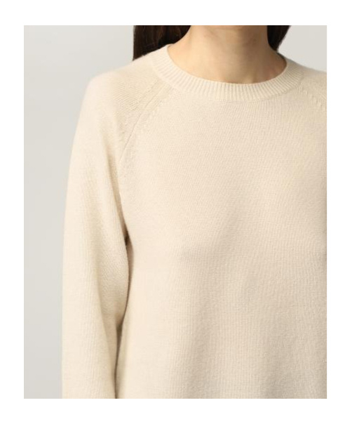Max Mara Long Sleeve Round Neck Pullover In White