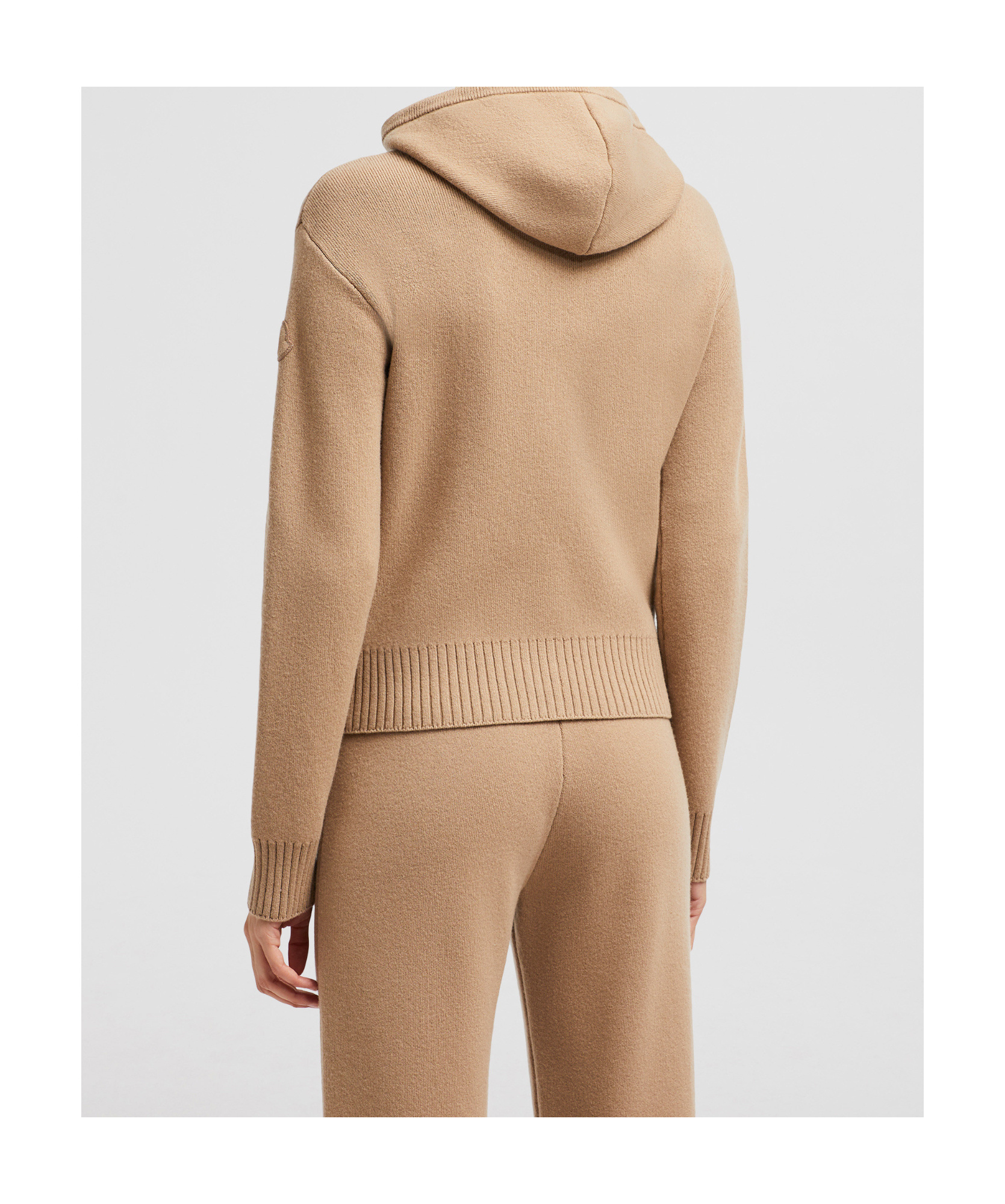 Moncler Cardigan Zippé En Laine Et Cachemire In Nude