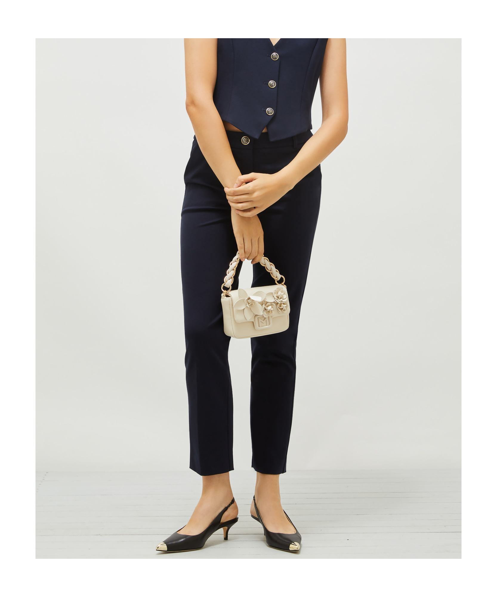 Marella Stretch Chino Trousers In Black