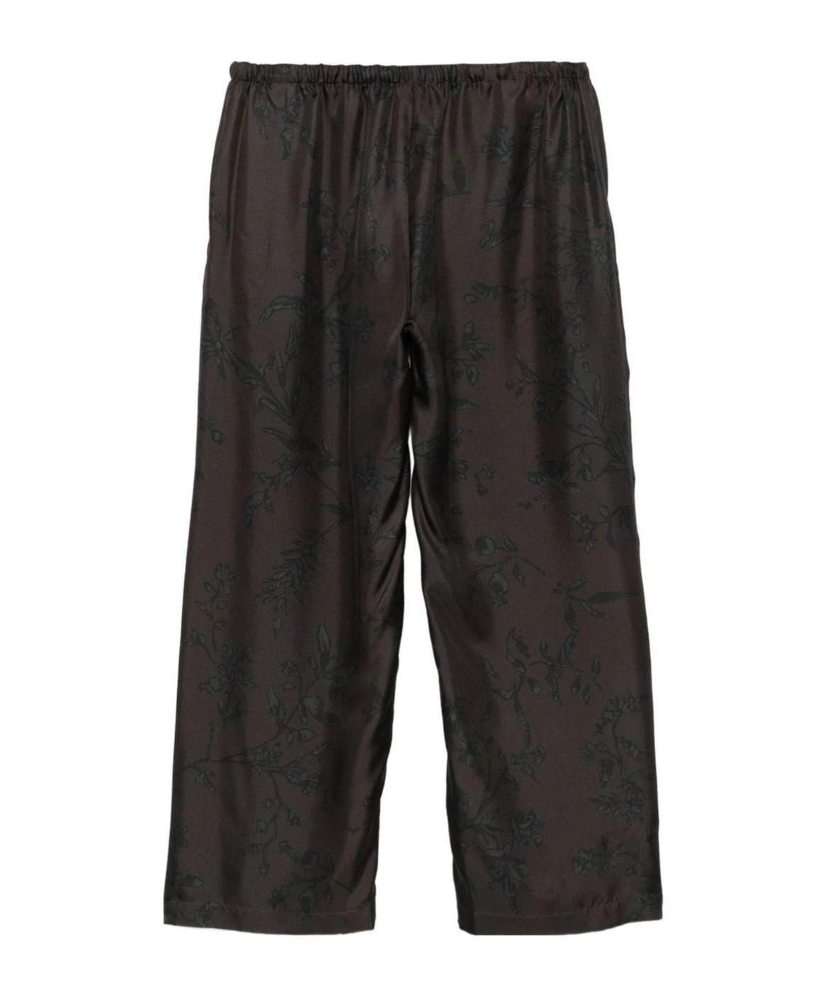 Alysi Floral-pattern Drawstring Trousers In Black
