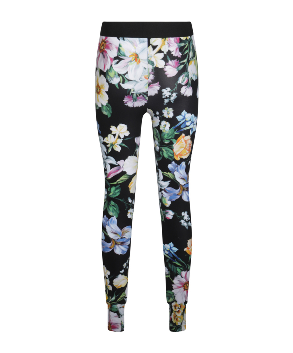 Dolce & Gabbana Mix Fiori Cropped Leggings In Black