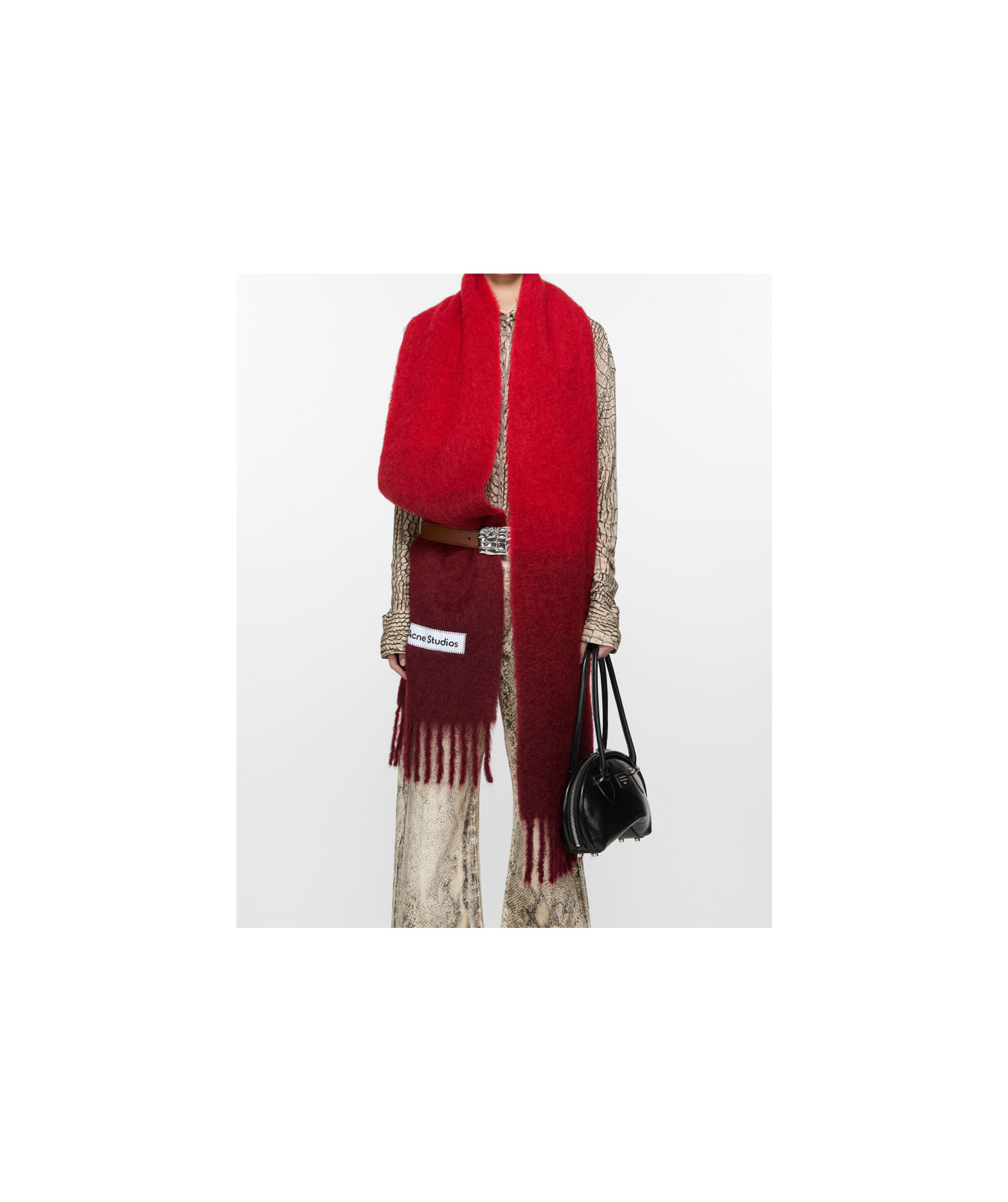 Acne Studios Gradient-effect Scarf In Red