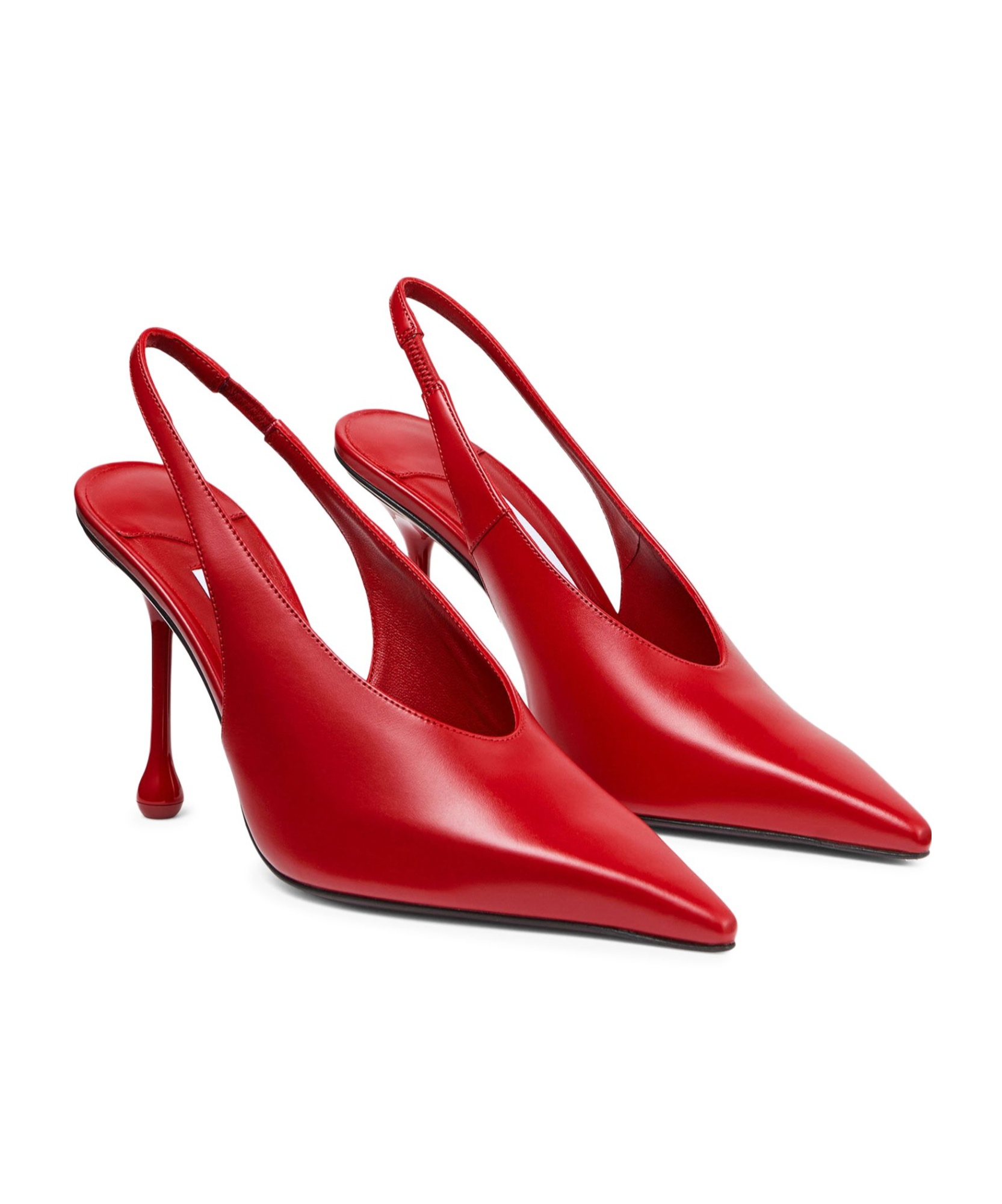 Jimmy Choo Isa 95 Leather Slingback Pumps In Red