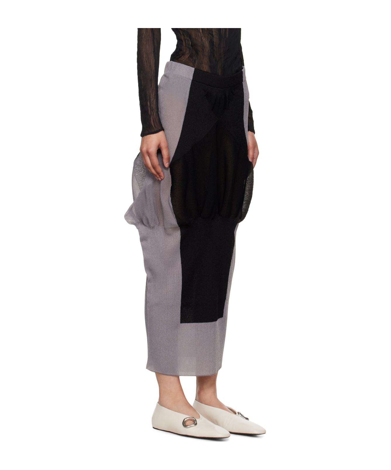 Issey Miyake Elastic Waist Skirt In Black