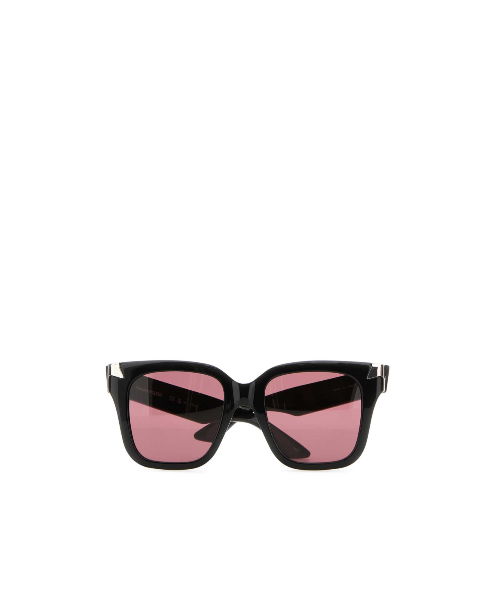 Alexander Mcqueen Thick Temples Square Frame Sunglasses In Black
