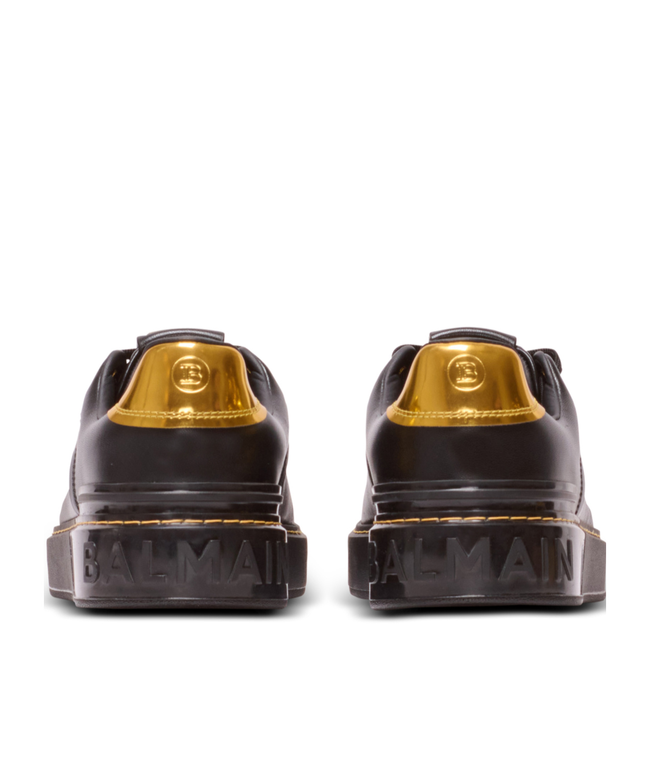 Balmain B-court Trainers In Calfskin In Black