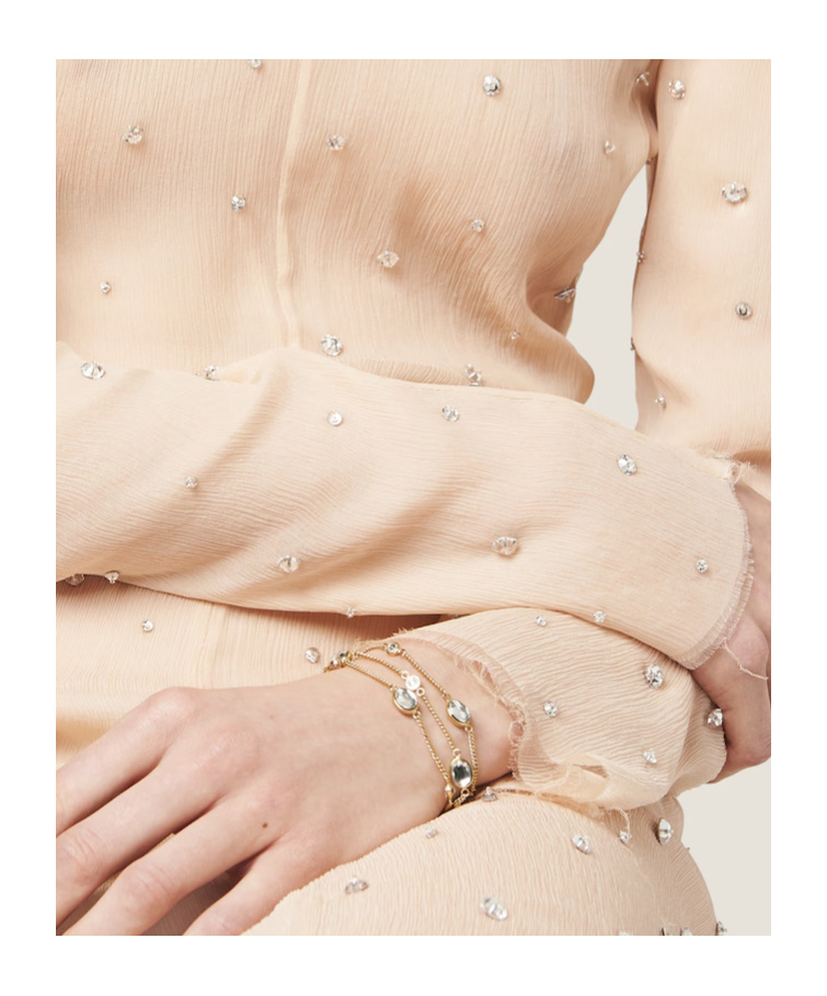Miu Miu Crystal Inlaid Bracelet In Multicolor