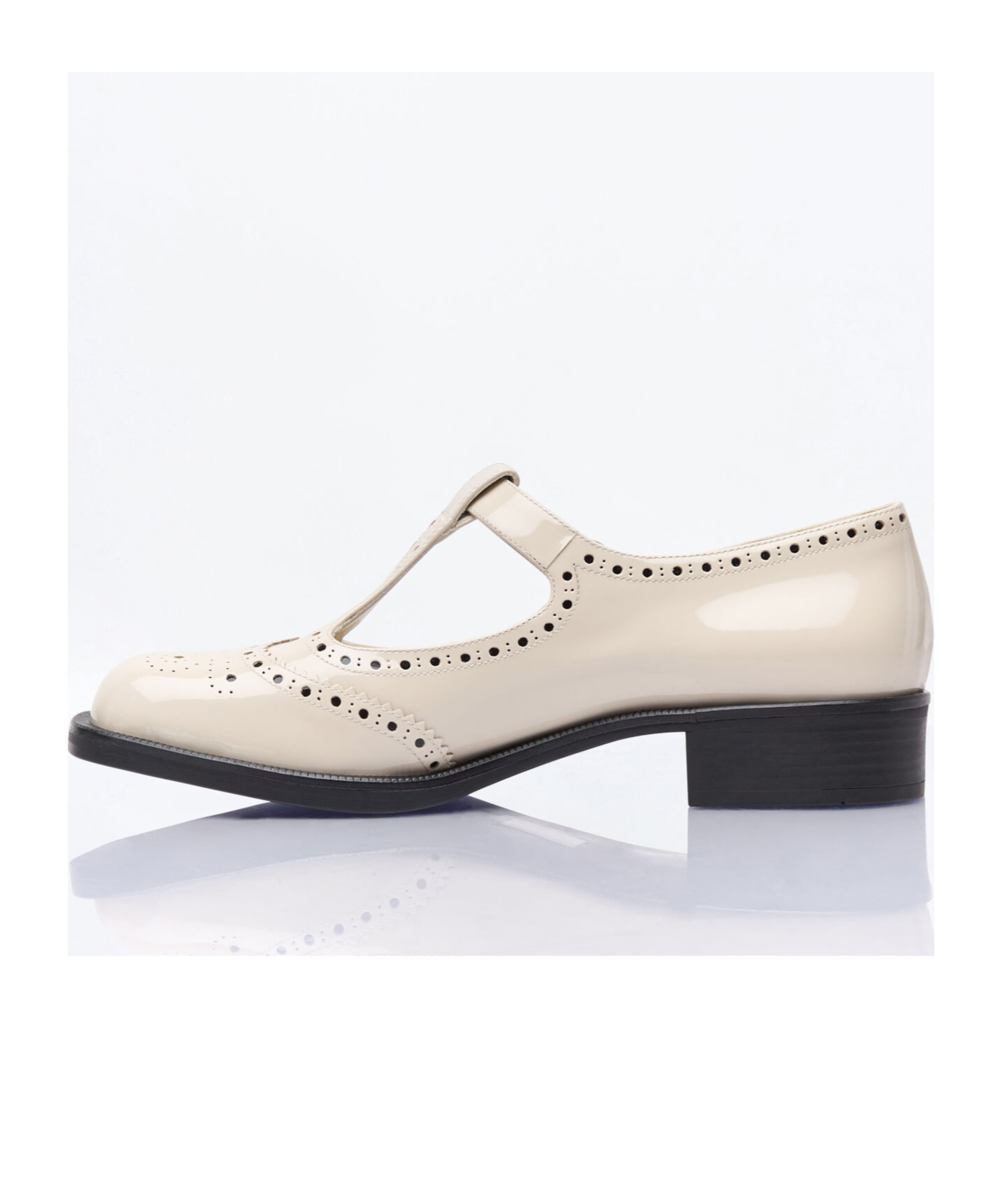 Miu Miu Women Patent Leather Mary Jane Shoes In Nude