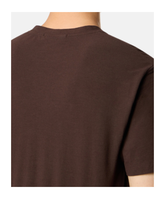 Stone Island Slim-fit T-shirtwith Compass Logo Patch In Brown