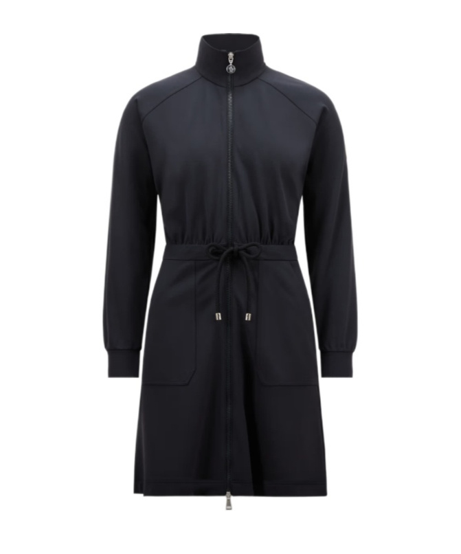 Moncler Robe Courte Zippée In Blue