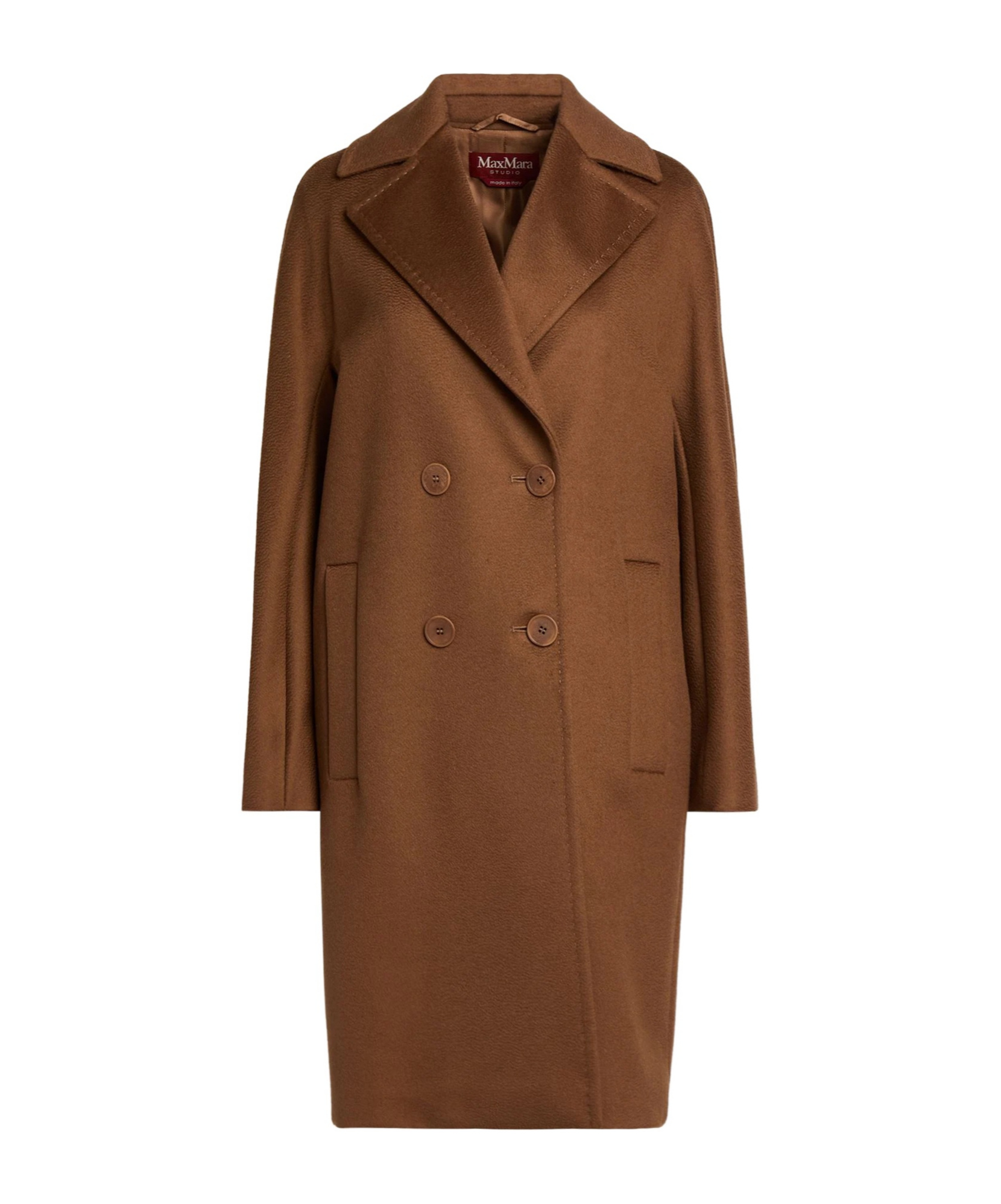 Max Mara Minimalist Double- Coat In Brown
