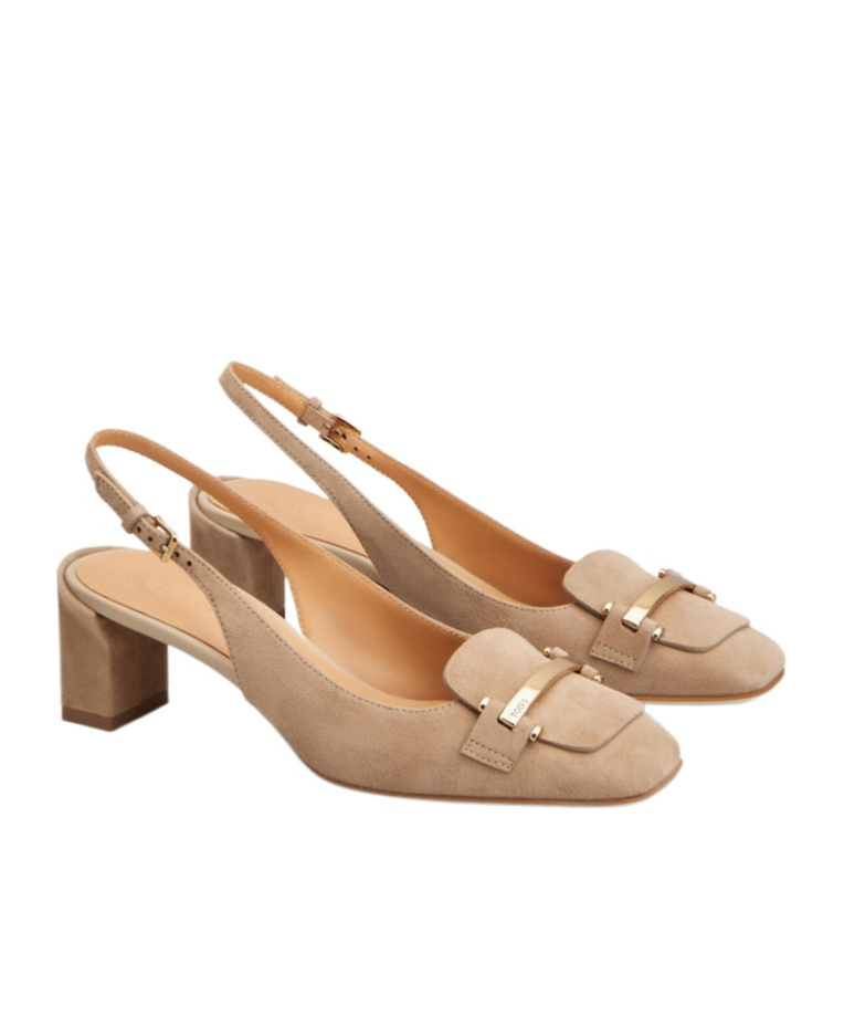 Tod's Square-headed High-heeled Sandals In Nude