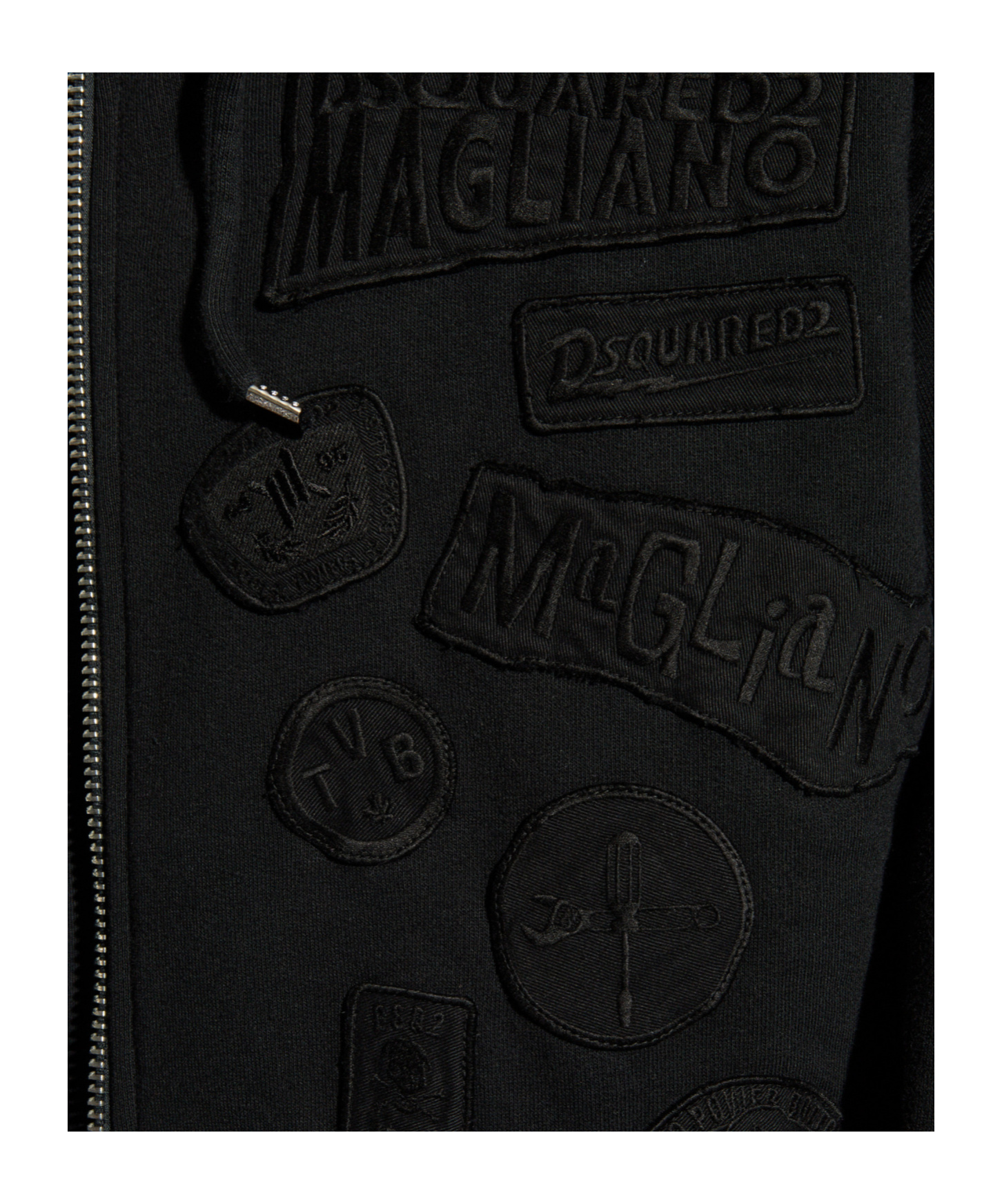 Dsquared2 X Magliano Zip-up Drawstring Hoodie In Black