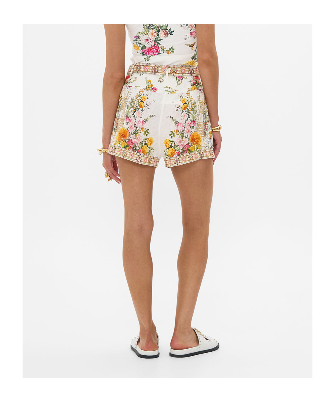 Shop Camilla Belt-loop Shorts In White