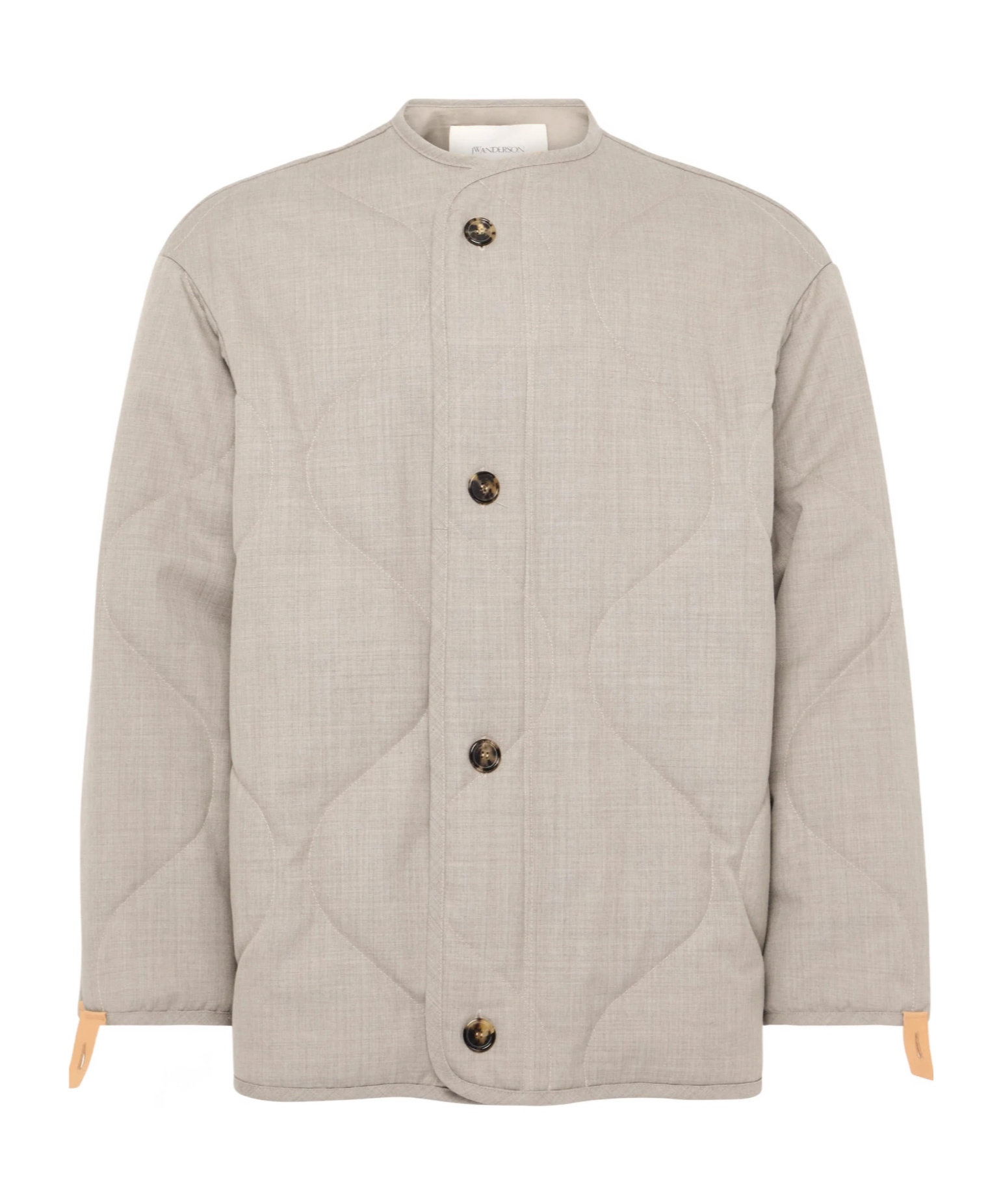 Jw Anderson Mens Clay Melange Quilted Loose-fit Wool Jacket In Neutral