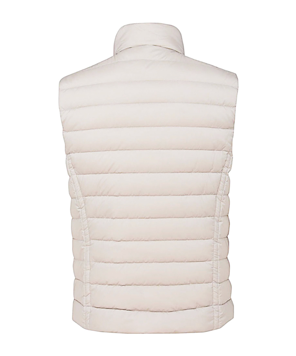 Moorer Quilted High Collar Sleeveless Jacket With Pockets In White
